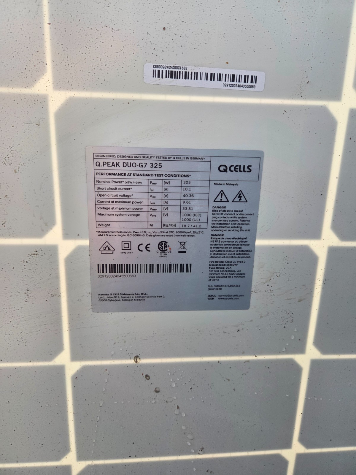 325 QCELLS Q.PEAK DUO BLK-G7 325 NEW Solar Modules, solar panel, same G5