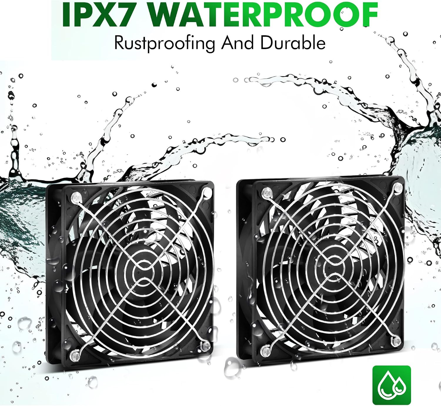 5.5″ Solar Fan, Solar Panel Fan, 30W Solar Powered Fan with Dual IPX7 Waterproof