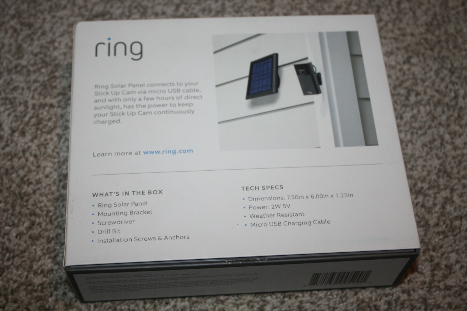 BRAND NEW Ring – Solar Panel – Black