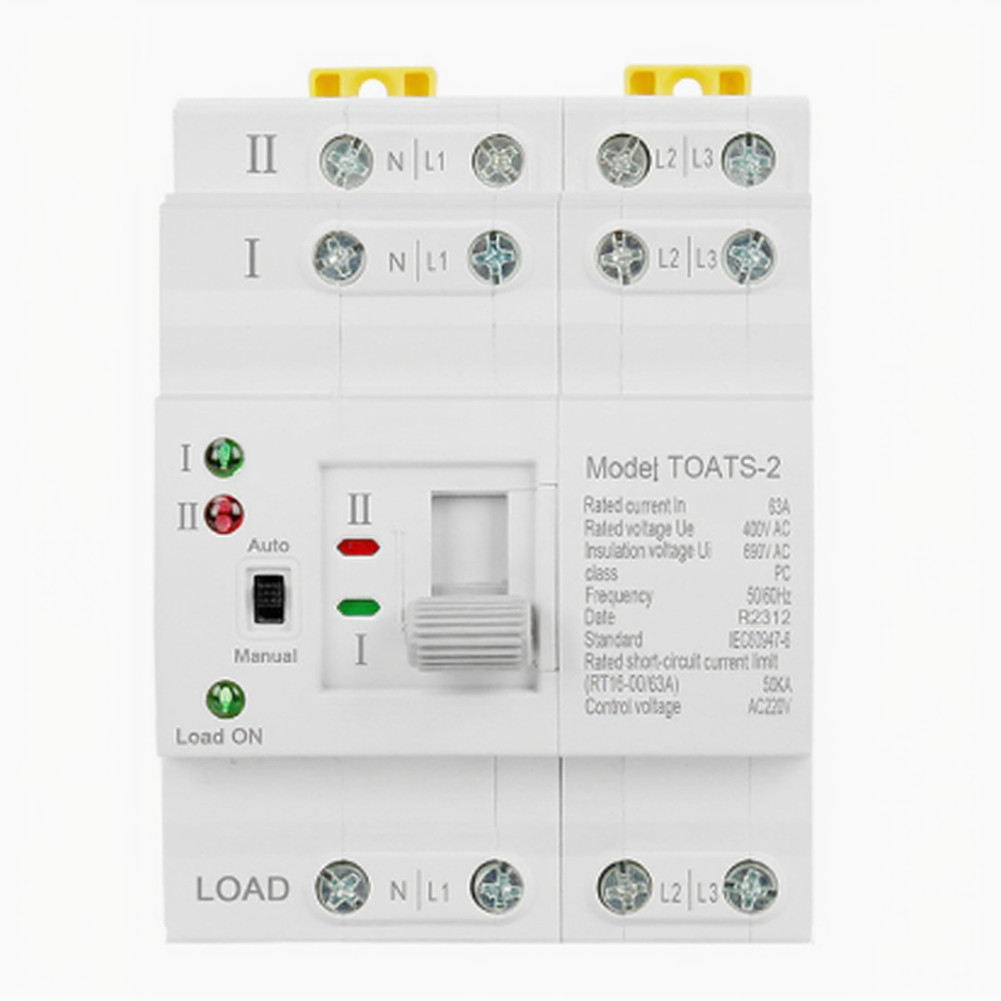 2P/4P Dual Power Automatic Transfer Switch AC220V IP30 Enclosure Rail Mount