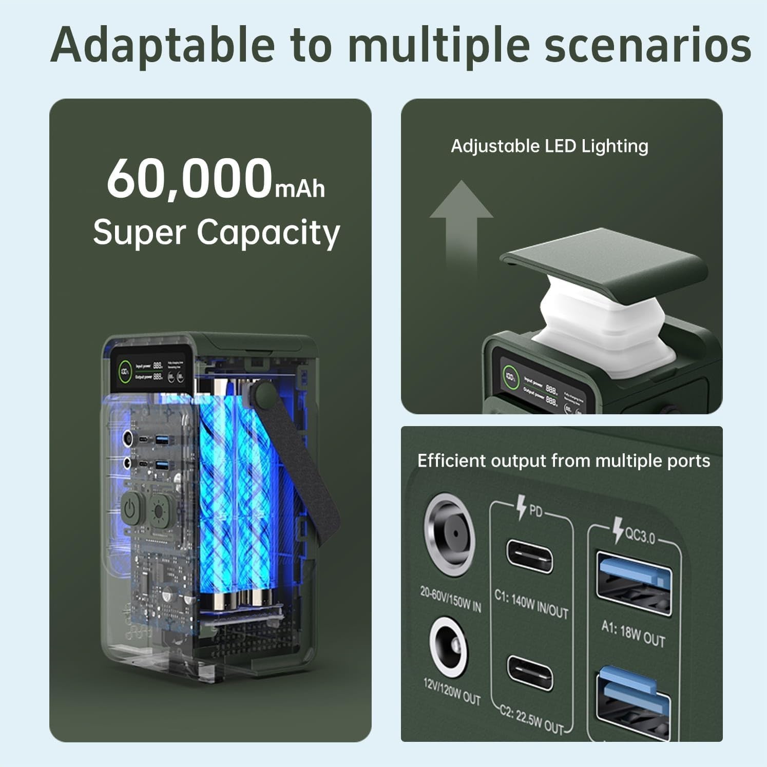 Portable Power Station Power bank 200W 60000 Mah LiFePO4 Battery