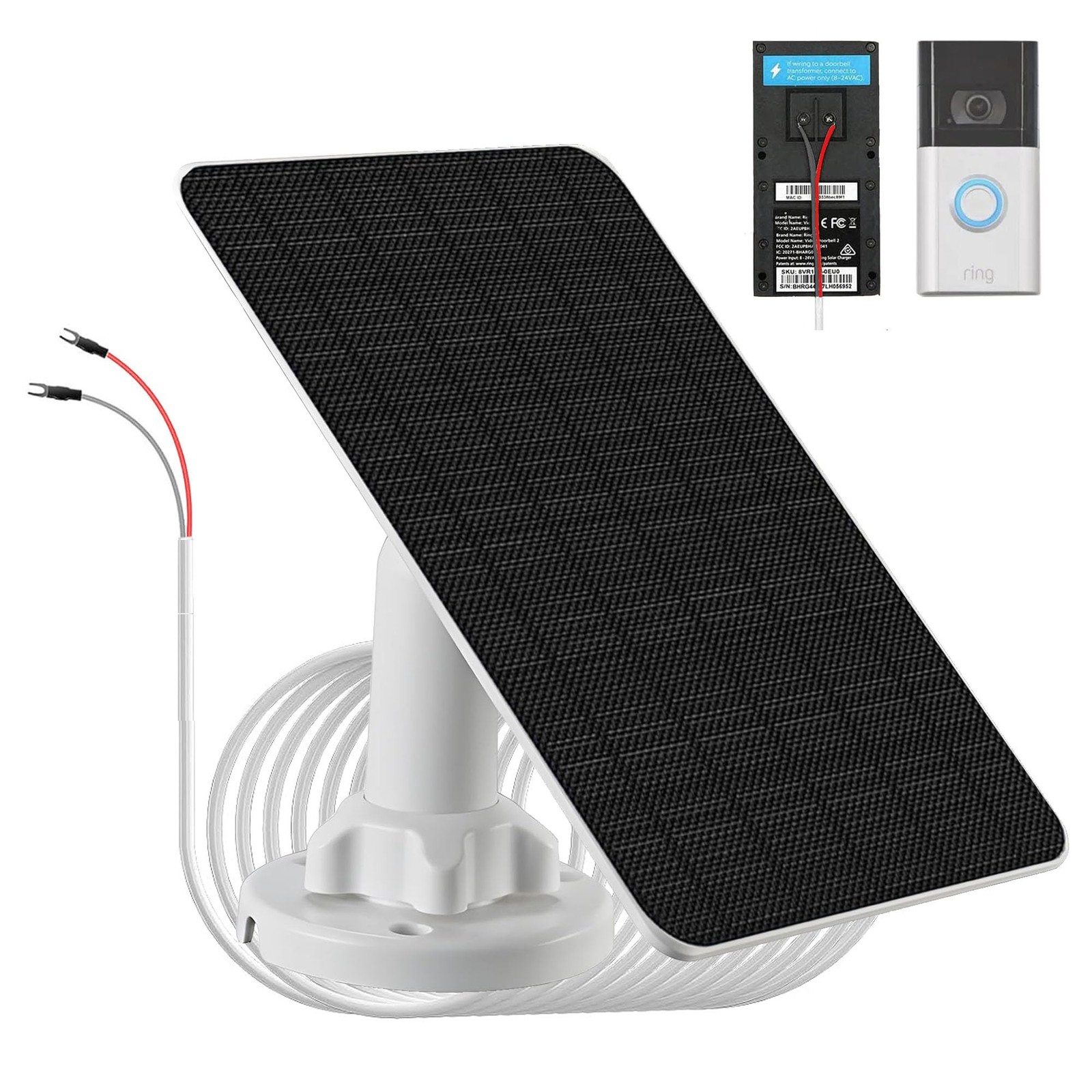 3W Solar Panel with Built-in 4000mAh Battery, IP65, 13.2ft Charging Cable, on…