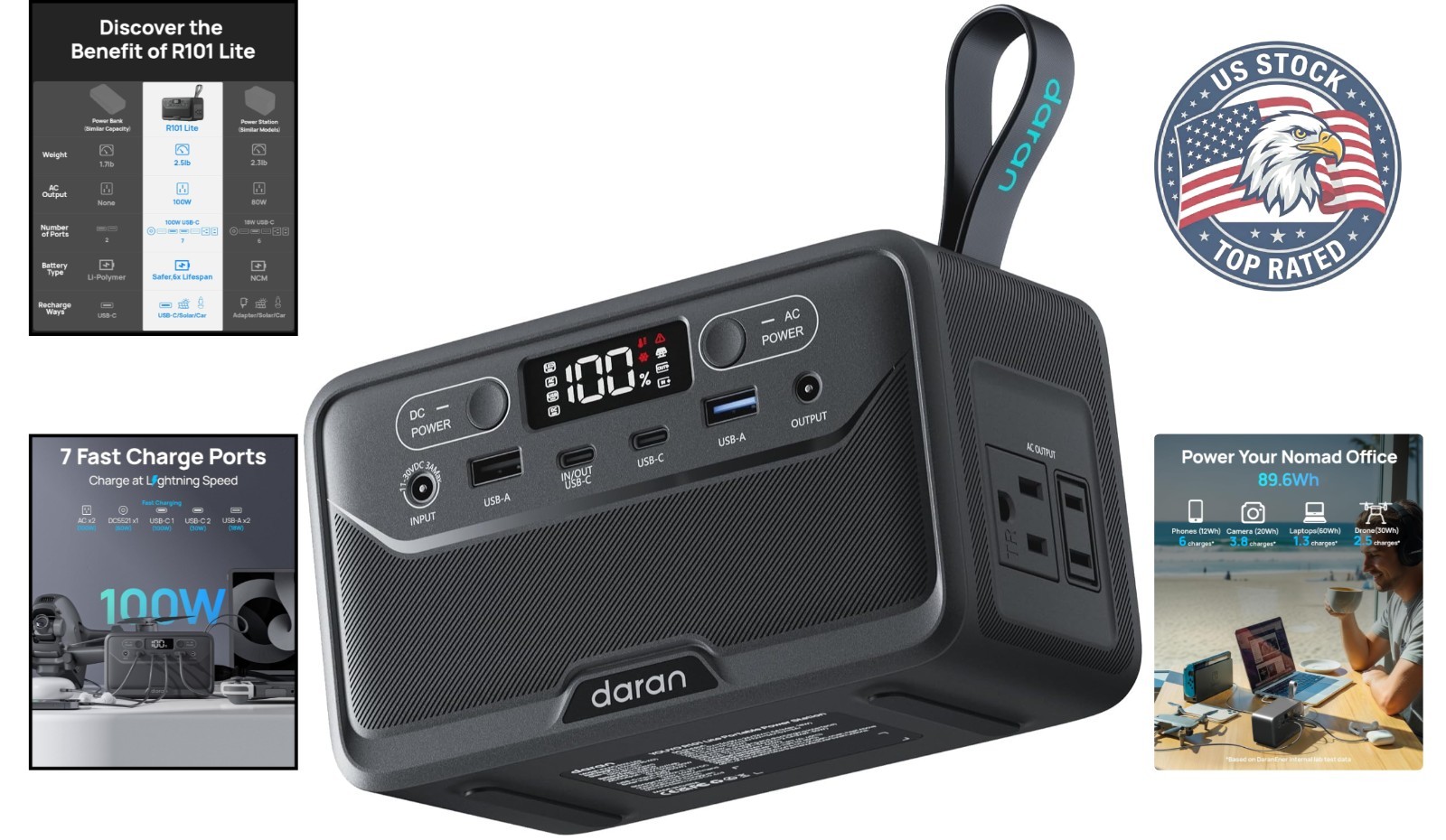 Lightweight 2026 Portable Power Station – Ideal for Travel, Home Backup & More