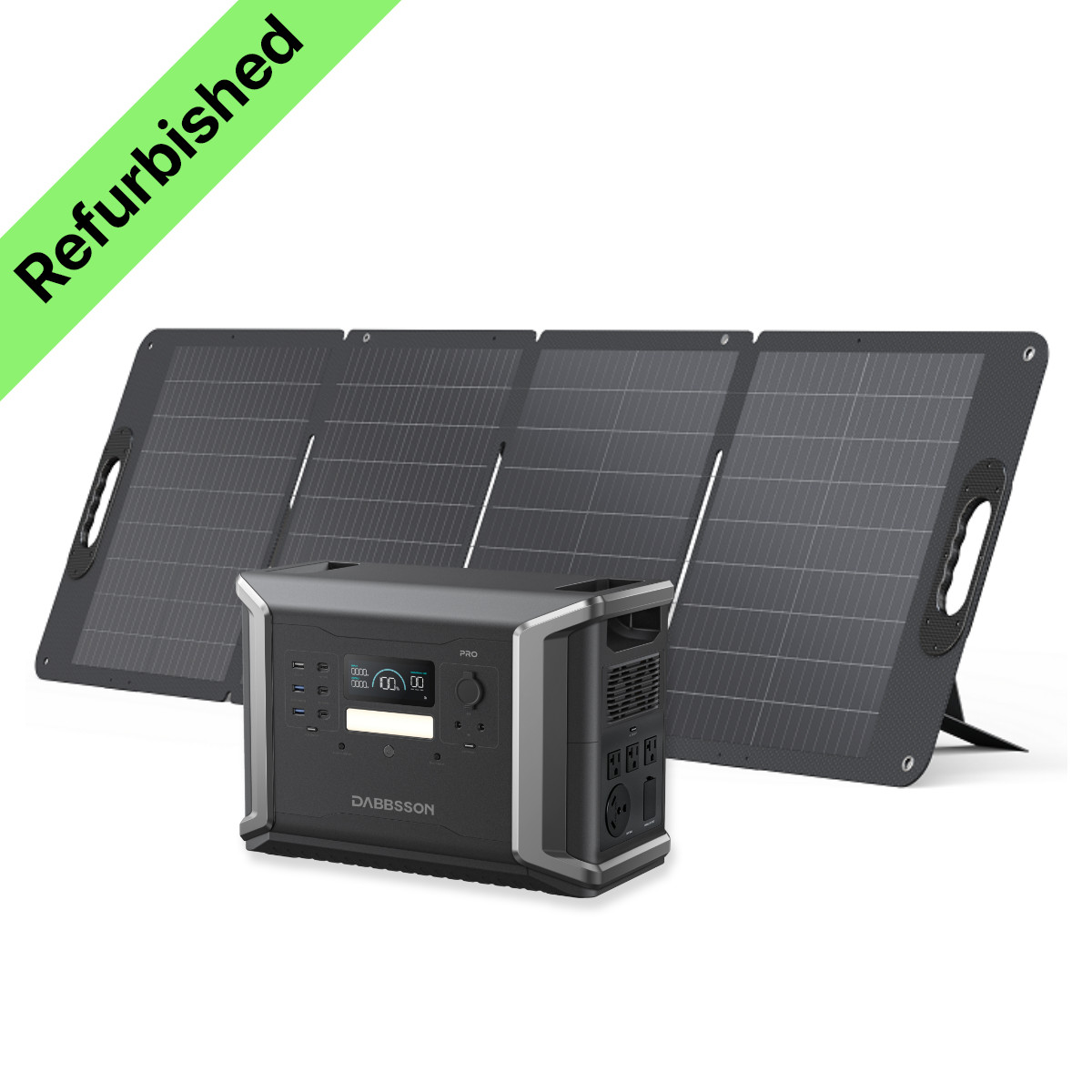 Dabbsson Power Station 2150Wh 2400W LiFePO4 Battery w/ Folding Solar Panel 210W
