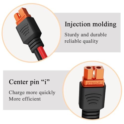 XT60i to Alligator Clips Terminal Cable, More Than 8A, 10AWG Extension 2FT