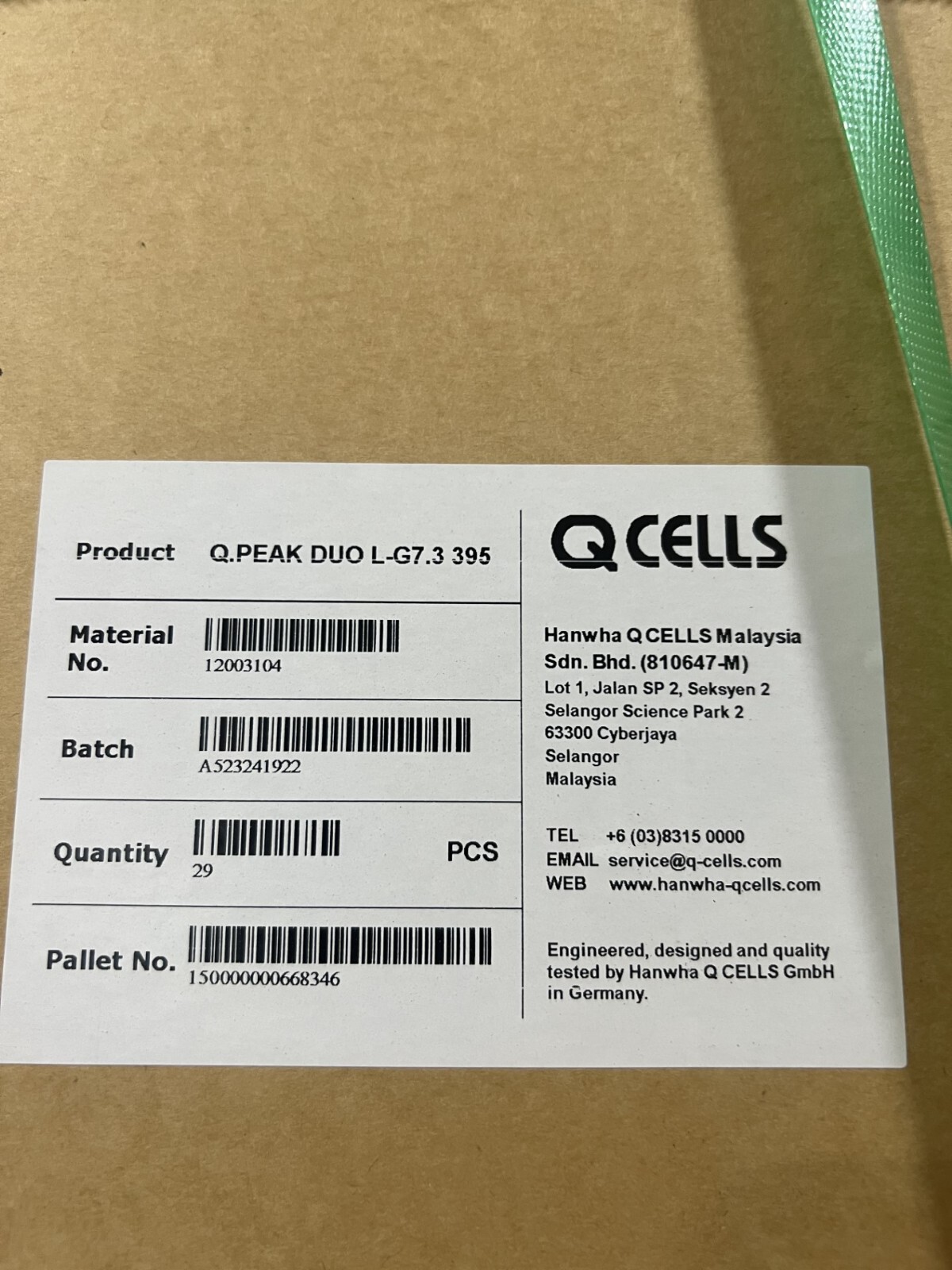 Q CELLS 395W MONO SOLAR PANEL – Q.PEAK DUO L-G5.2 395