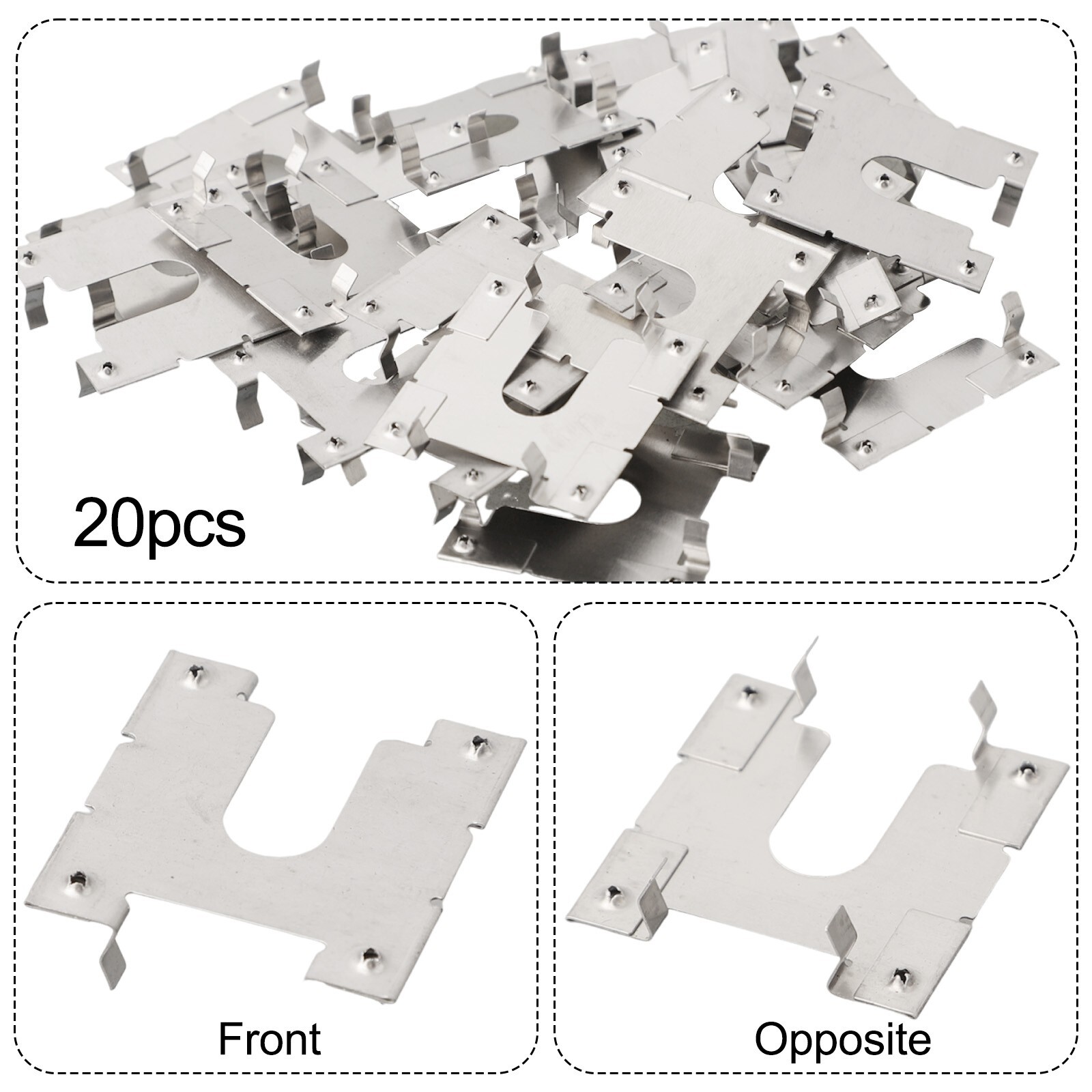 20pcs Earth Plate Grounding Clip Solar Panels PV Roof Fitting Stainless Steel