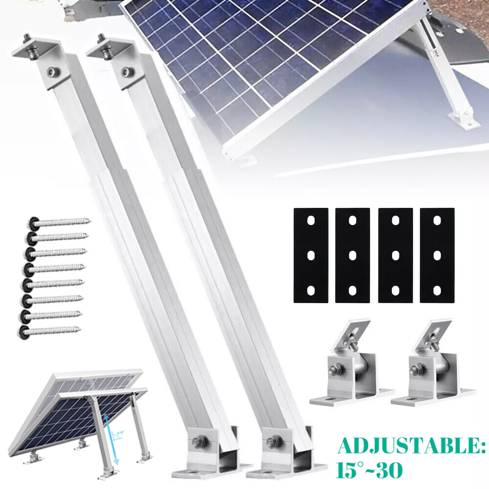 4 x Solar Panel Tilt Mount Brackets Kit Adjustable Aluminum Alloy Mounting Stand