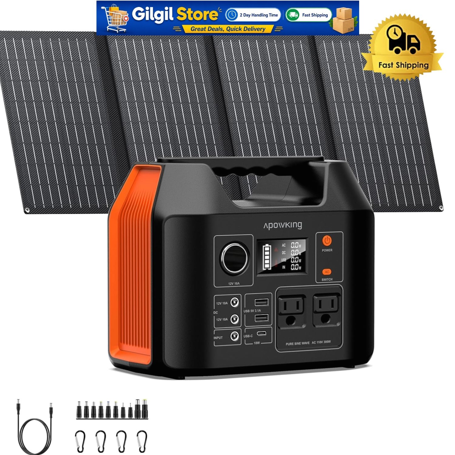 300W Solar Powered Generator & 40W Panel – Essential for Camping & Emergencies