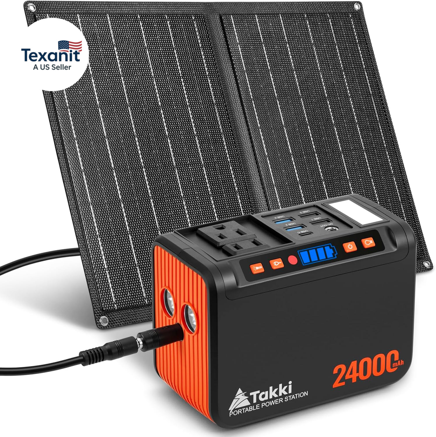 Solar Generator 120W Peak Portable Power Station with 21W Solar Panel 88.8Wh Bat