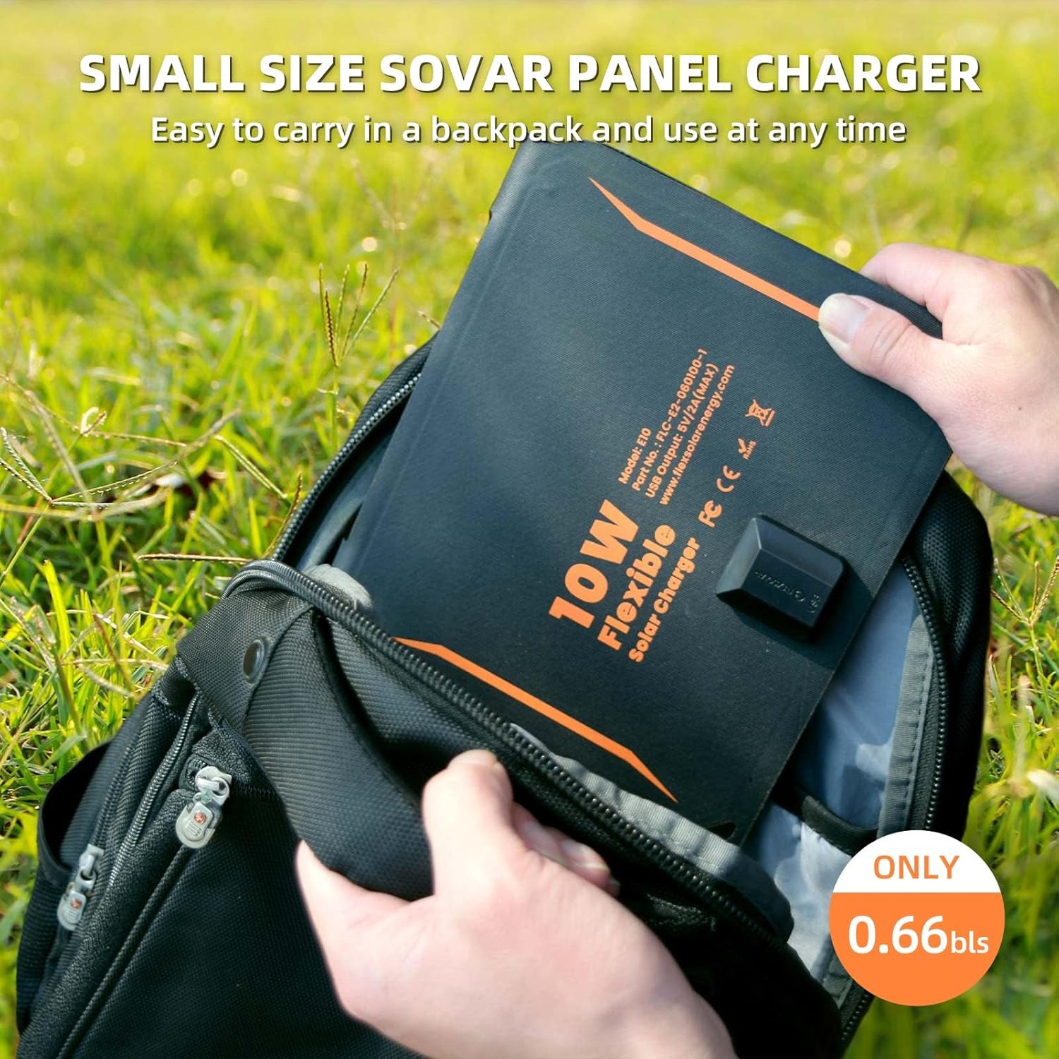 FlexSolar E10 10W Portable Solar Panel USB-A Charger for Hiking Camping Open Box