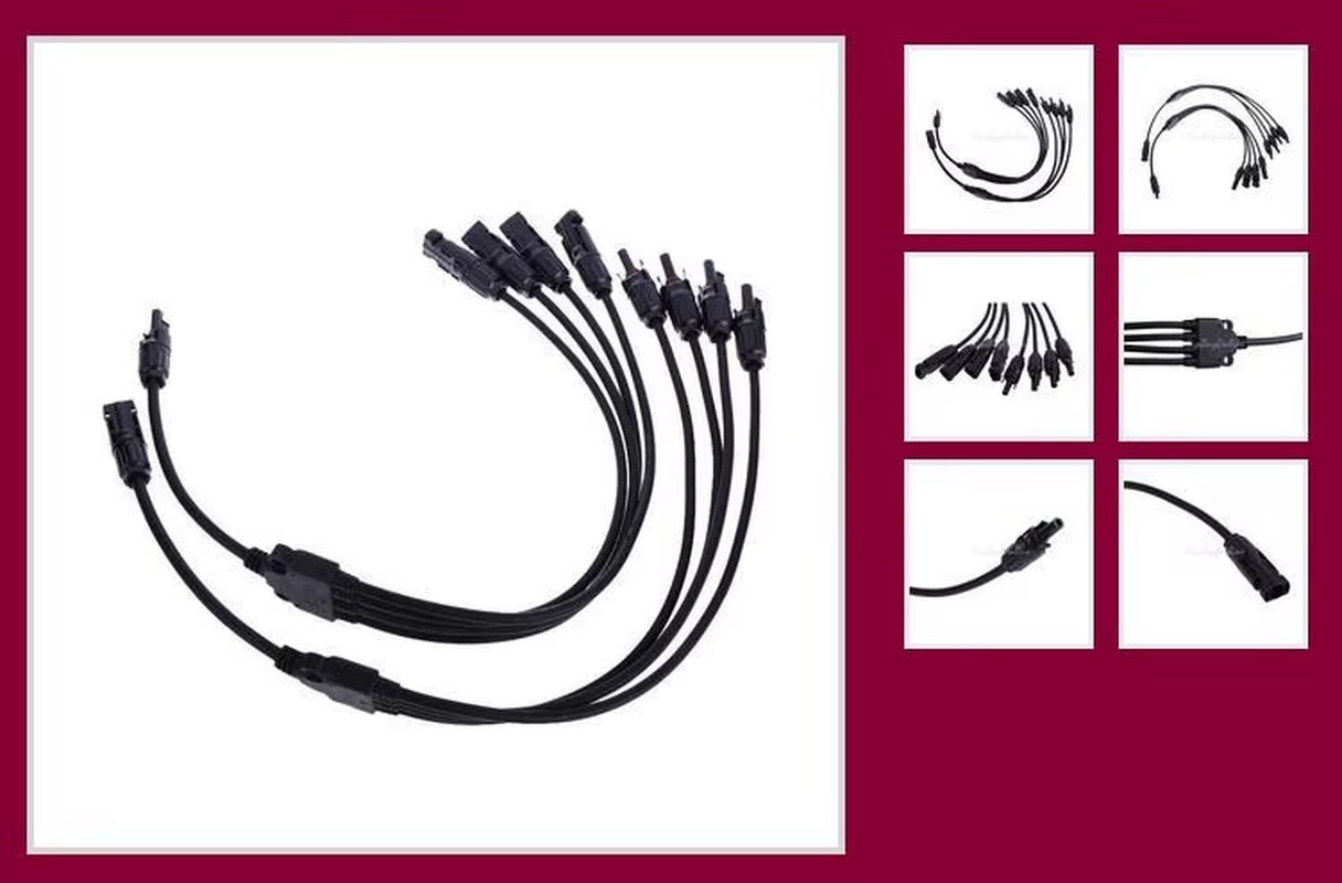 1Pair 4Y Solar Style Y Branch Adapter Connectors 1 to 4 Male and Female Panel Ca