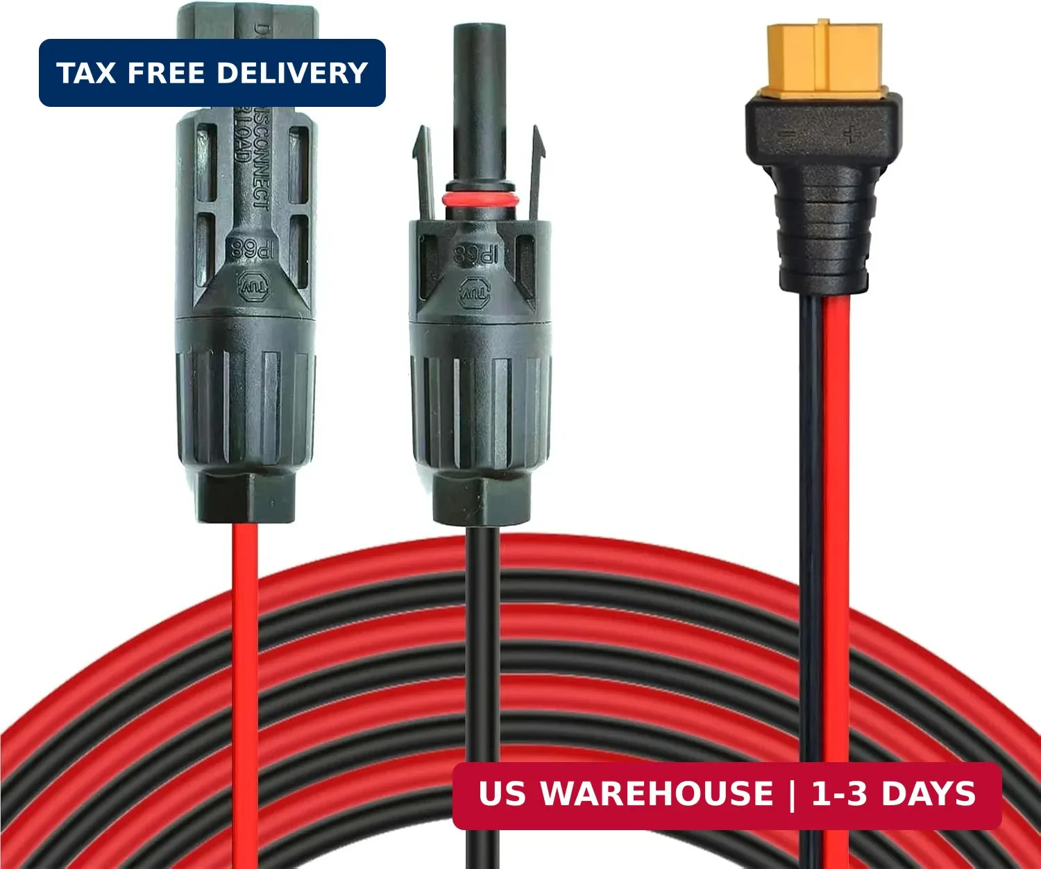 12AWG 25FT Solar to XT60 Cable,Solar Charge Cable with XT60 Female Adapter for P