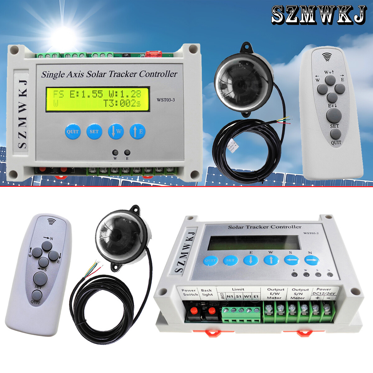 Electronic Single/Dual Axis Solar Panel Tracking Tracker Controller W/ IR Remote
