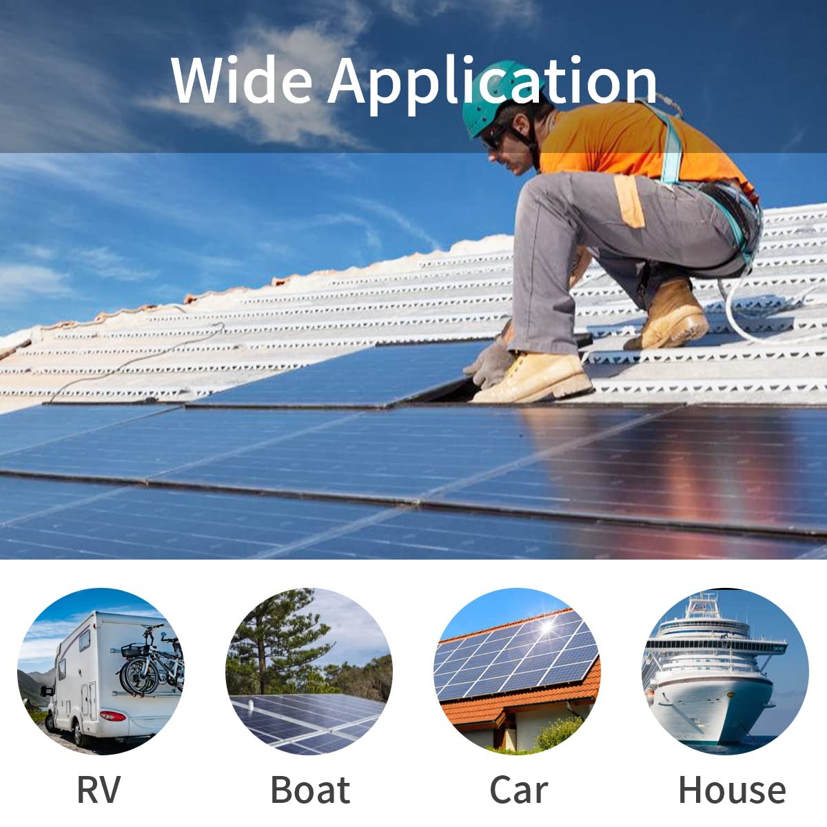 Solar Panel Extension Cable-TUV Listed 1Pair 10AWG 30FT Black and Red with Ma…