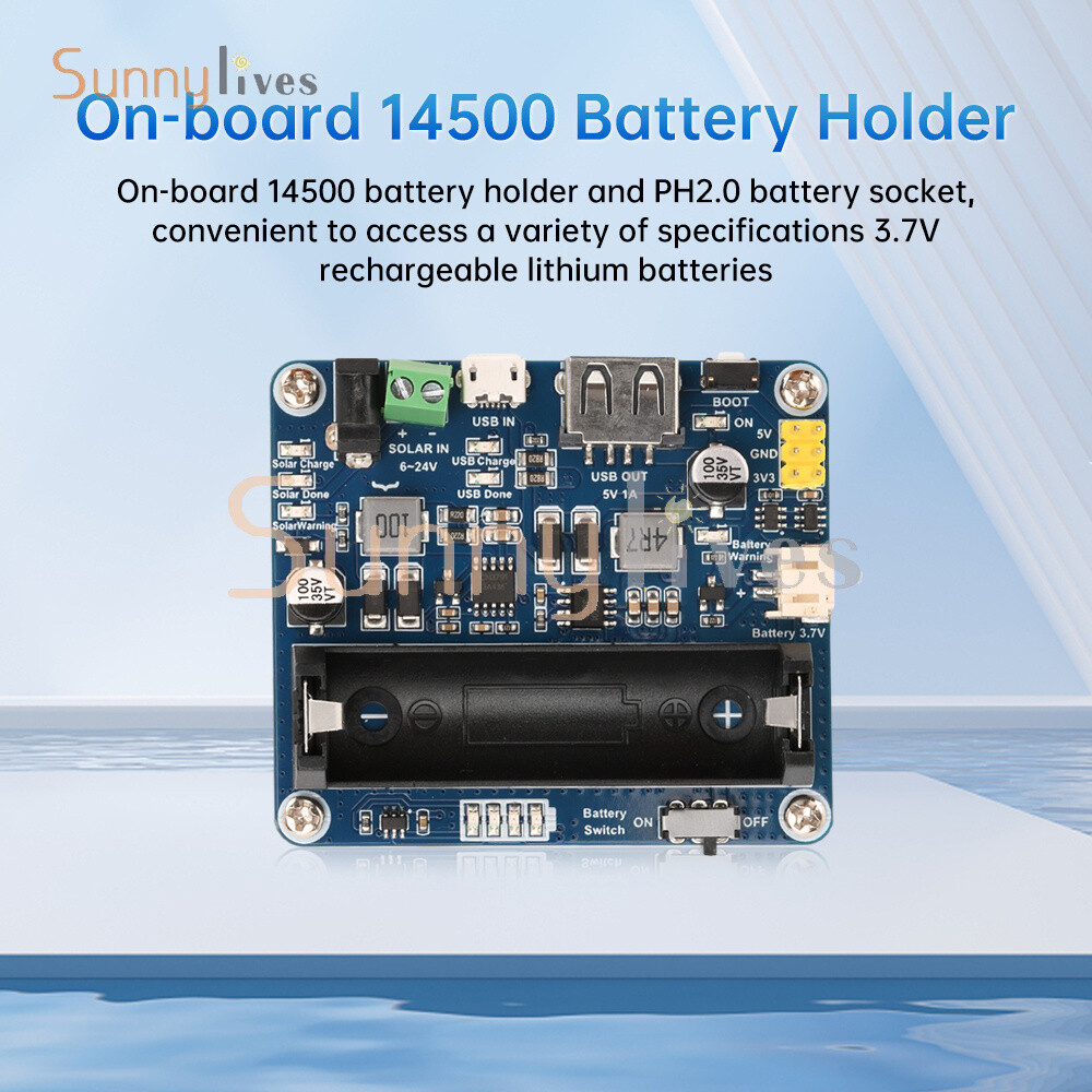 6V~24V Solar Panel Power Management Module Support MPPT 850mAh Li-ion Battery