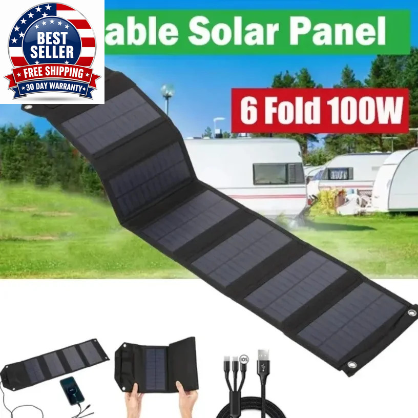 Portable 100W Foldable Solar Panel 5V USB Portable Folding Bag for Cell Phone Ou