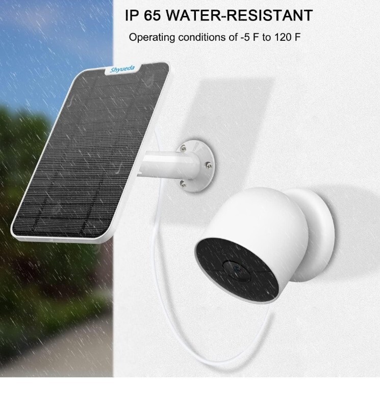 4W Solar Panel Charging Compatible with Google Nest Camera Outdoor & Indoor…