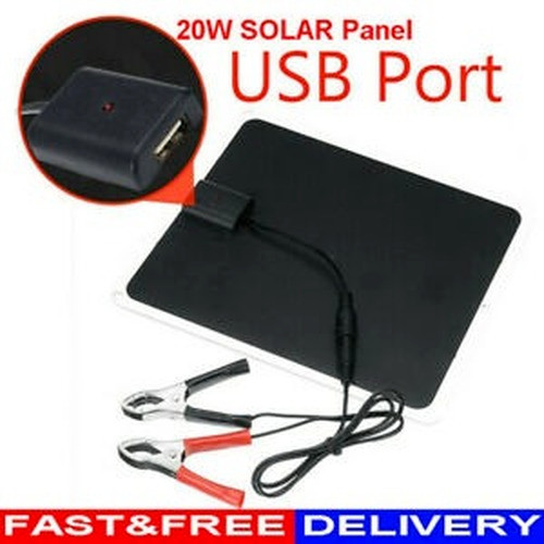 Outdoor 20W Solar Panel Trickle Battery Charger Power Supply Car Boat Yacht 12V