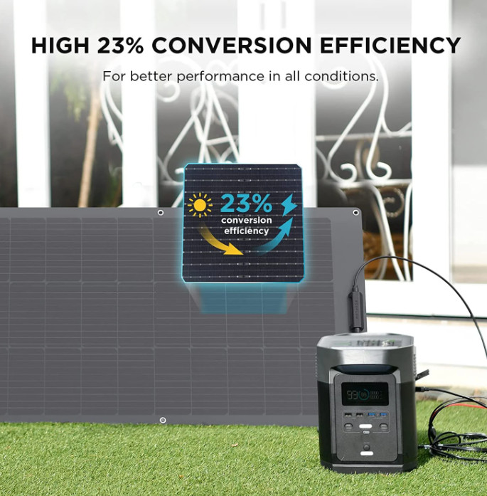ECOFLOW 100W Outdoor IP68 Flexible Solar Panel High Efficiency Roof Solar Module