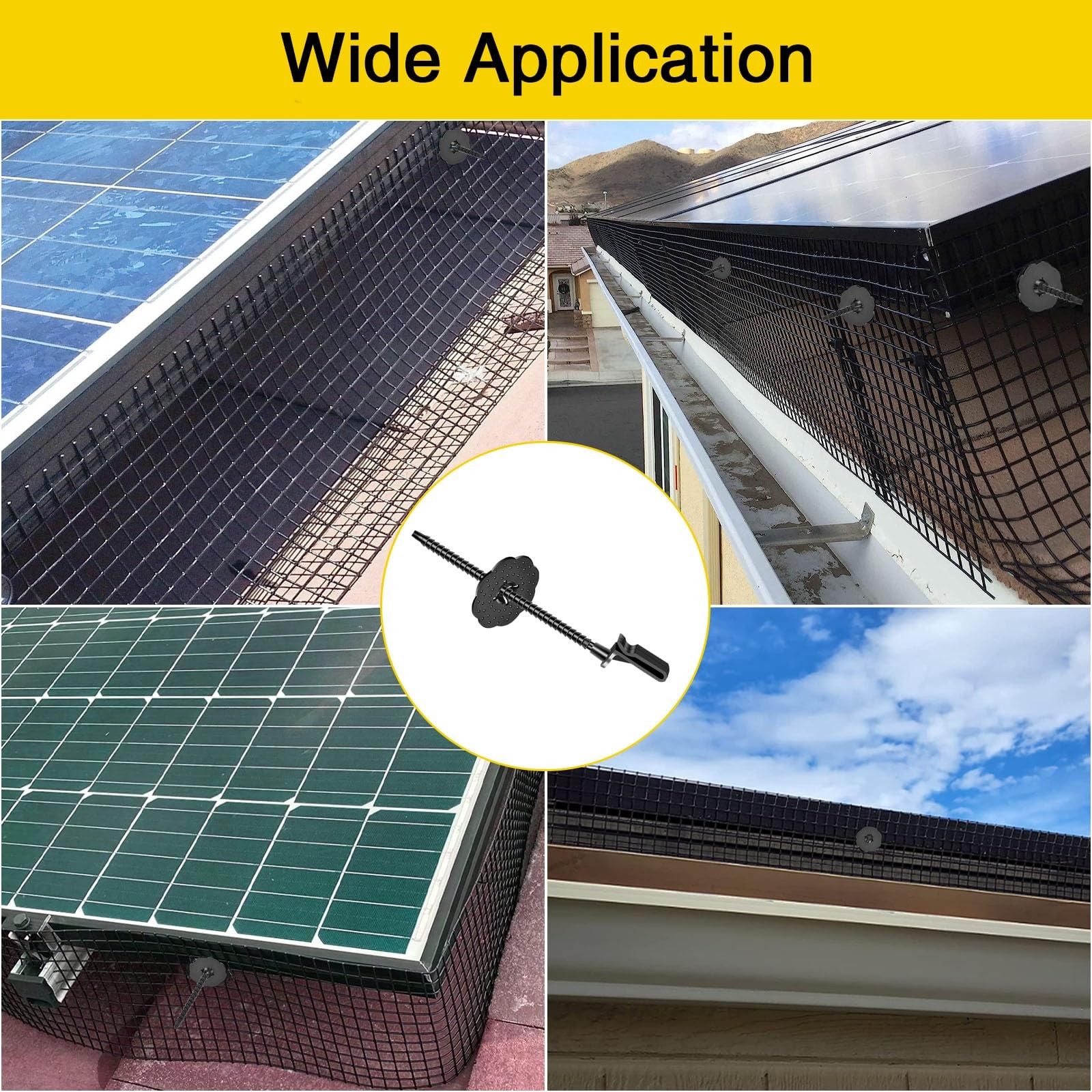 Solar Panel Bird Guard Fastener Clips,50 Sets Critter Guard Fasteners,Premium…