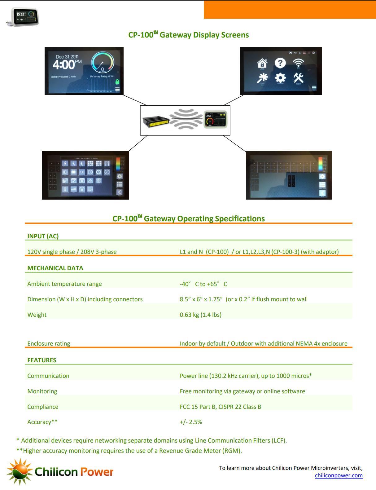 Chilicon Power CP-GWY-100 7″ LCD touch screen gateway for monitoring