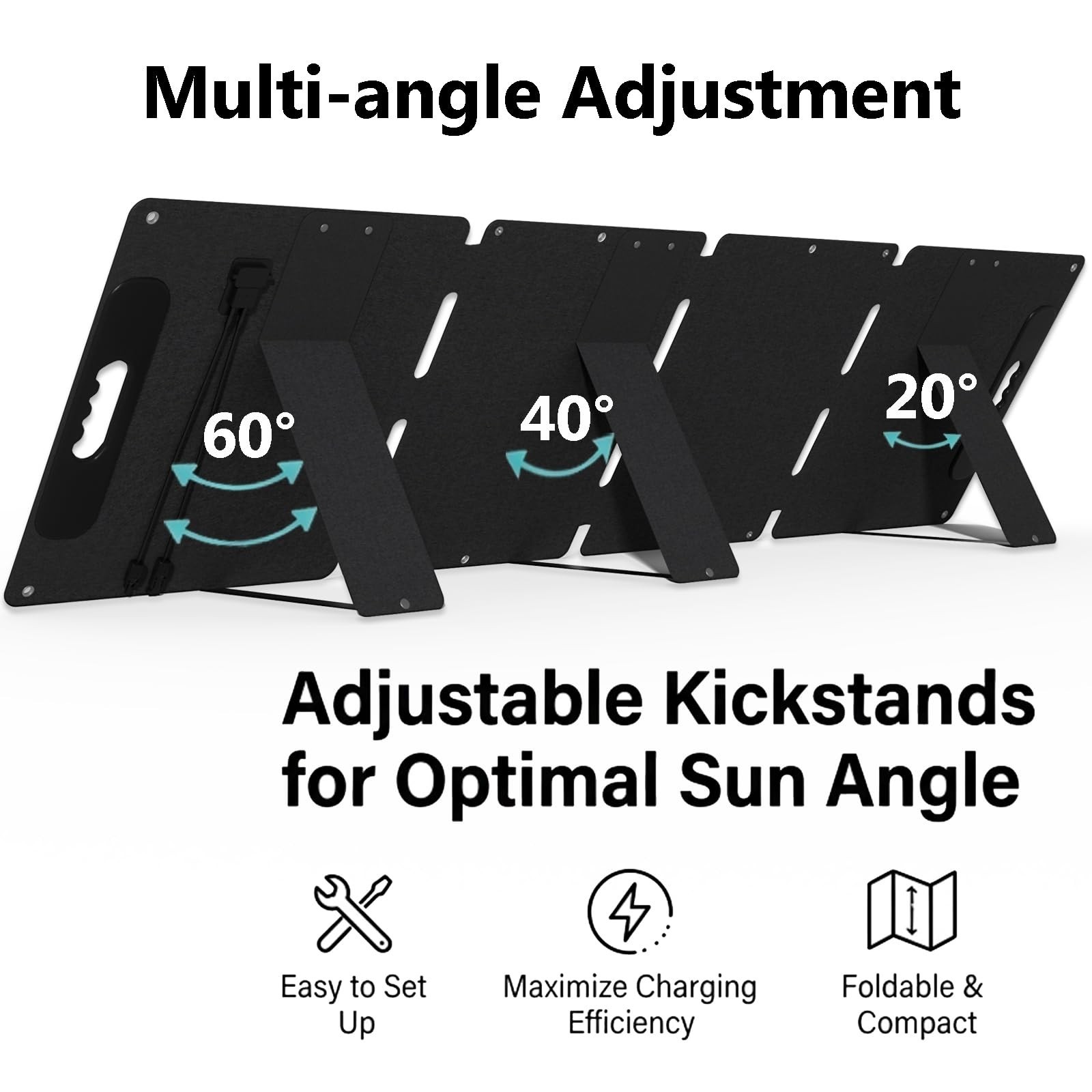 XINPUGUANG Portable Solar Panel 120W for Power Station, Foldable Solar Charge…