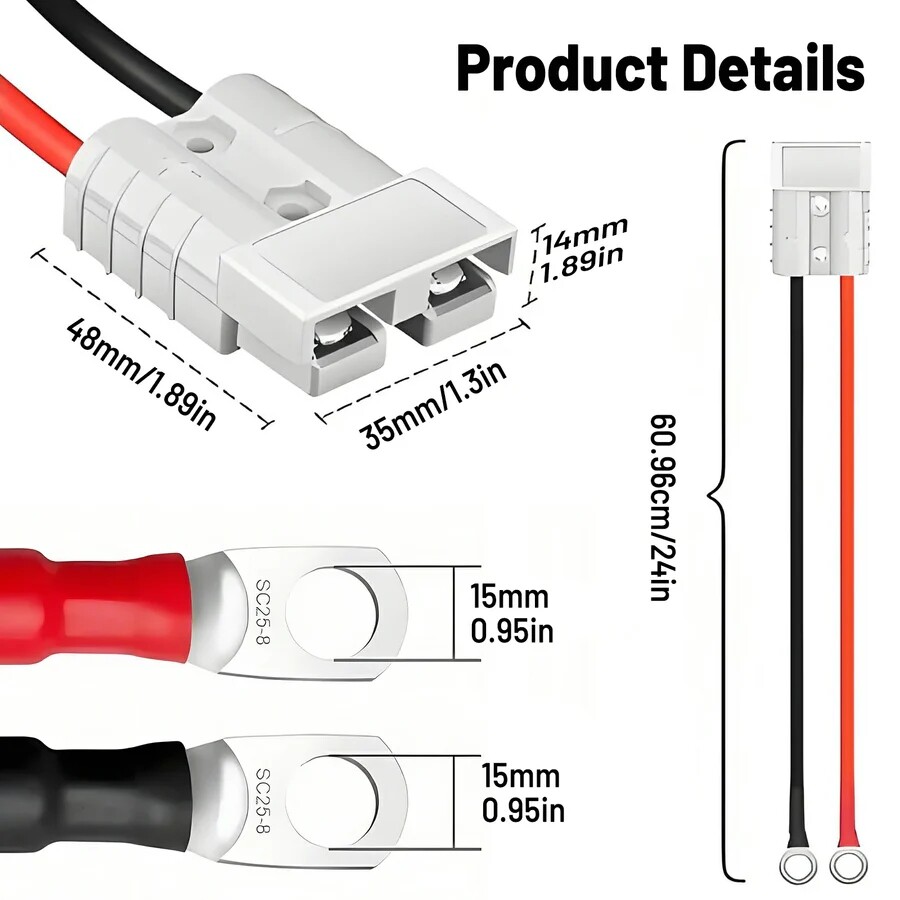 36V Series Trolling Motor Connection Kit for 12V Batteries Charging Charger Lead