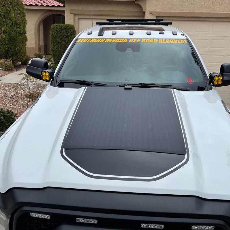 Ram HD 2500 5th Gen (2019 to Present) Lensun 100W 12V Hood Solar Panel Best New