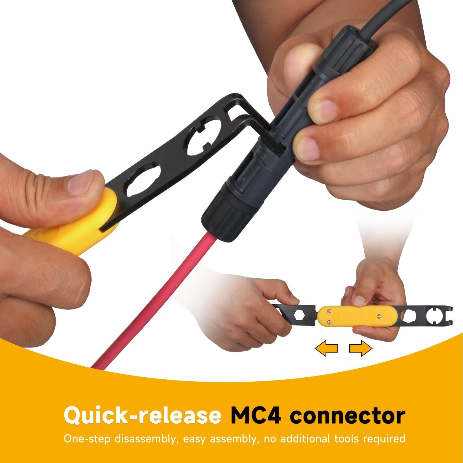 Universal MC4 Disconnect Tool – 6-in-1 Metal Wrench for Solar Connector Assembly