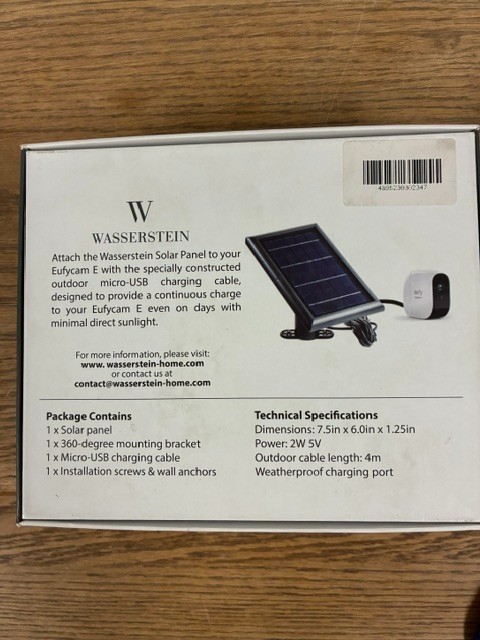 Wasserstein Solar Panel compatible w Eufycam E