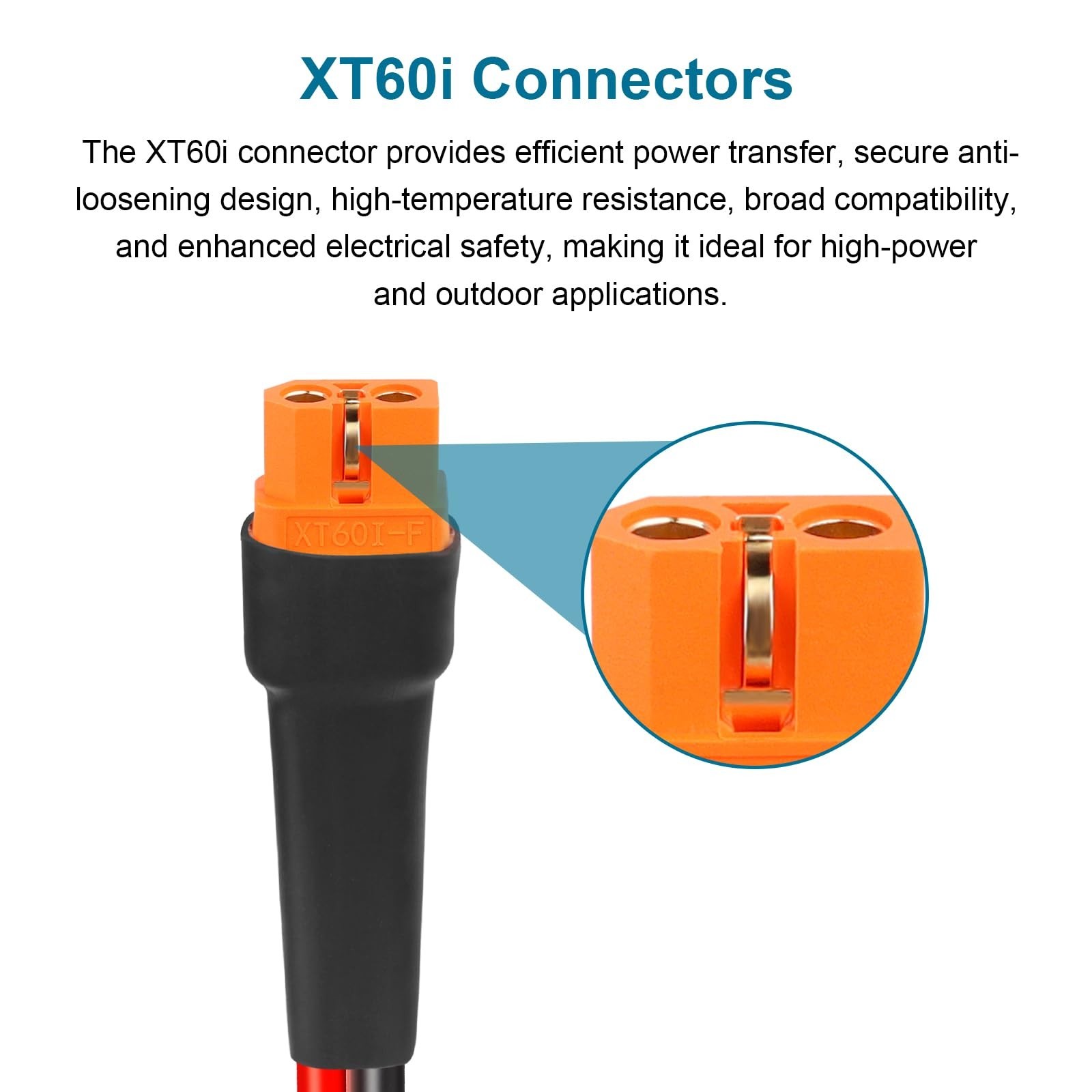 12FT XT60i Solar Panel Adapter Cable – 10AWG Tinned Copper Wire, PVC Jacket, Ext