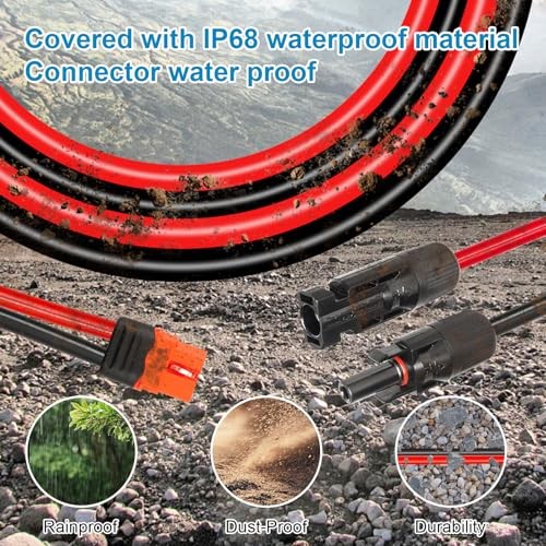 10AWG Solar to XT60i Extension Cable 3 6 10 35 50 75 100FT Heavy Duty 3FT