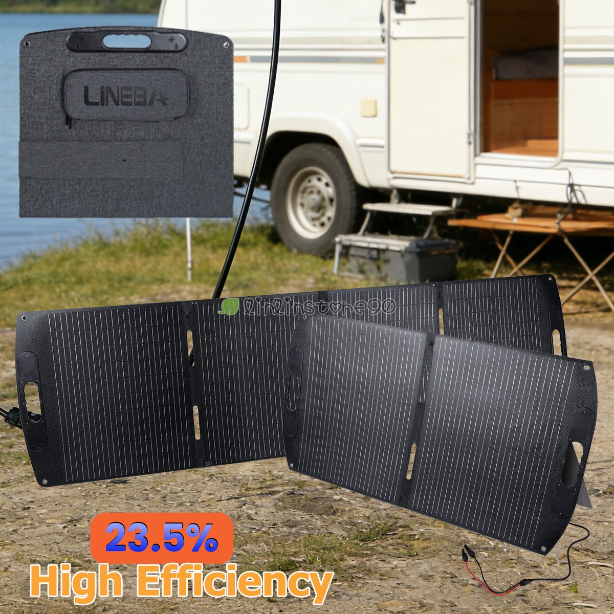 100W 200W ETFE Foldable Solar Panel Kit Monocrystalline Portable Camping RV Boat