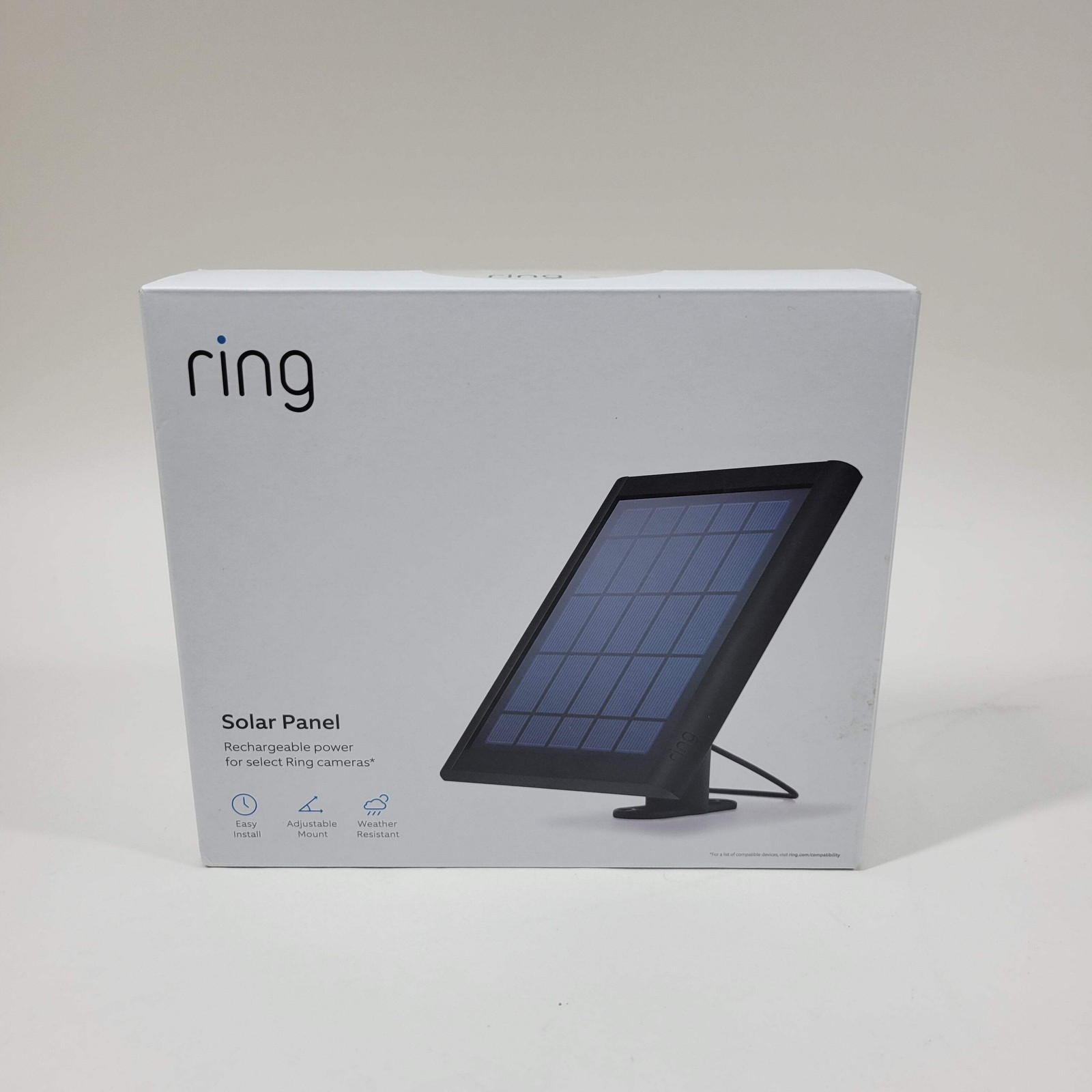 New Ring Rechargable Power Solar Panel Black