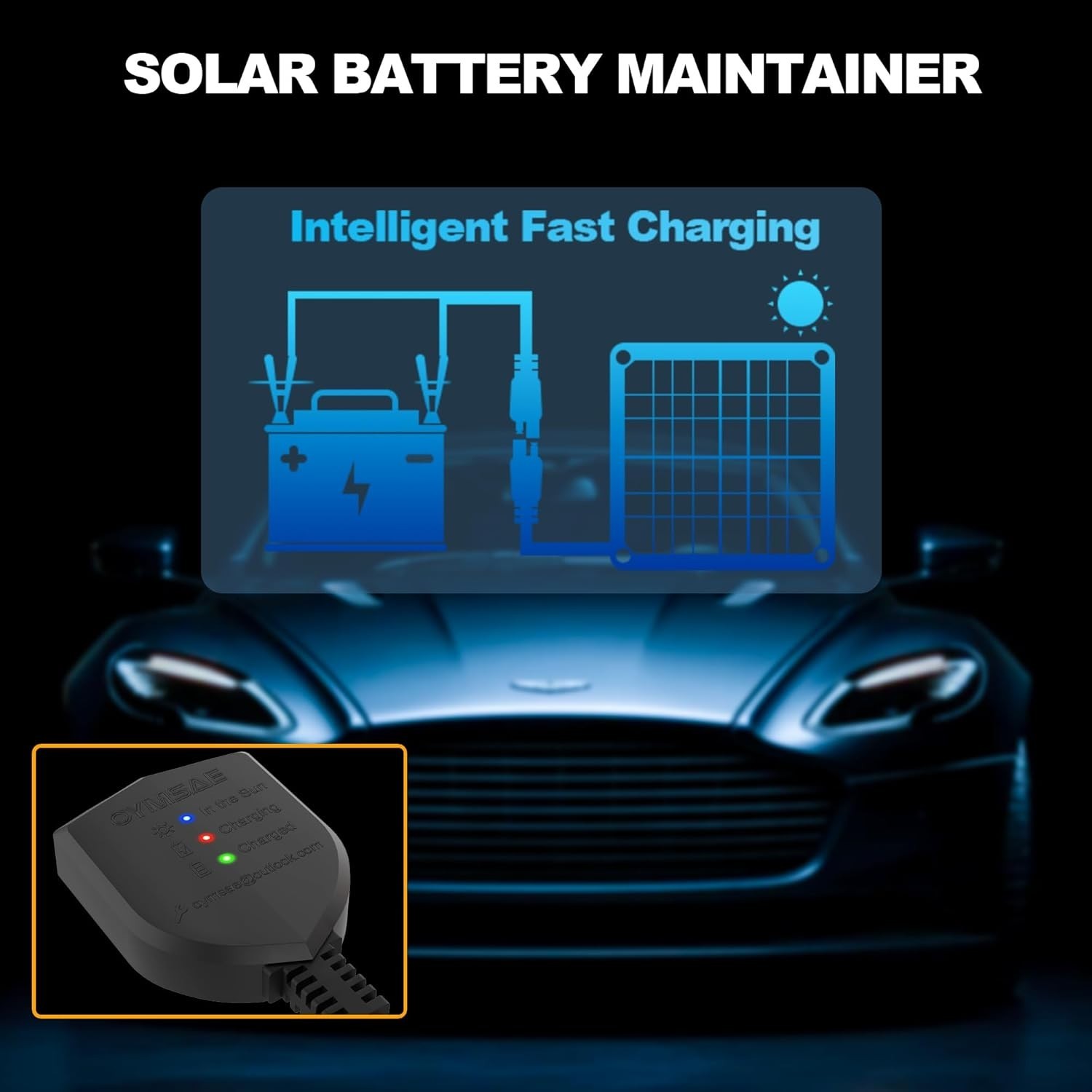 12W Portable Solar Car Battery Charger – Waterproof & Efficient 12V Maintainer
