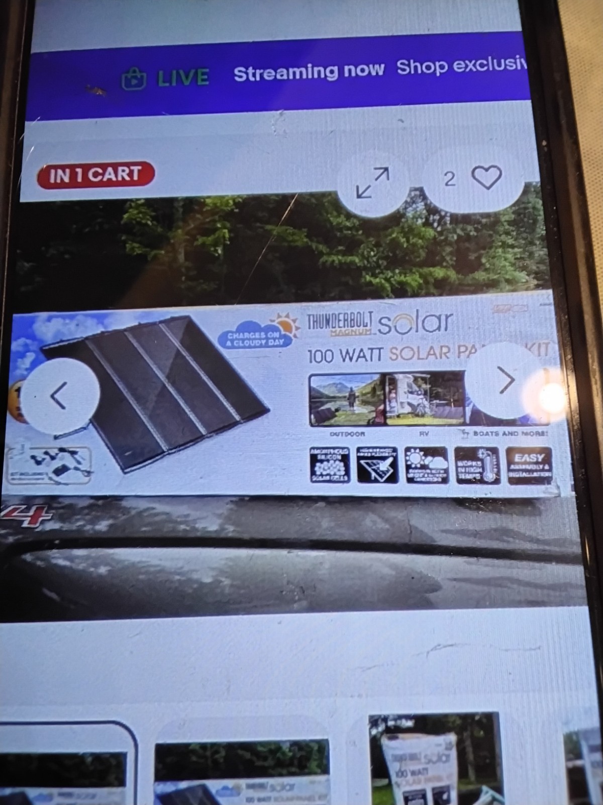 THUNDERBOLT MAGNUM SOLAR 63585 100 WATT AMORPHOUS SOLAR PANEL KIT