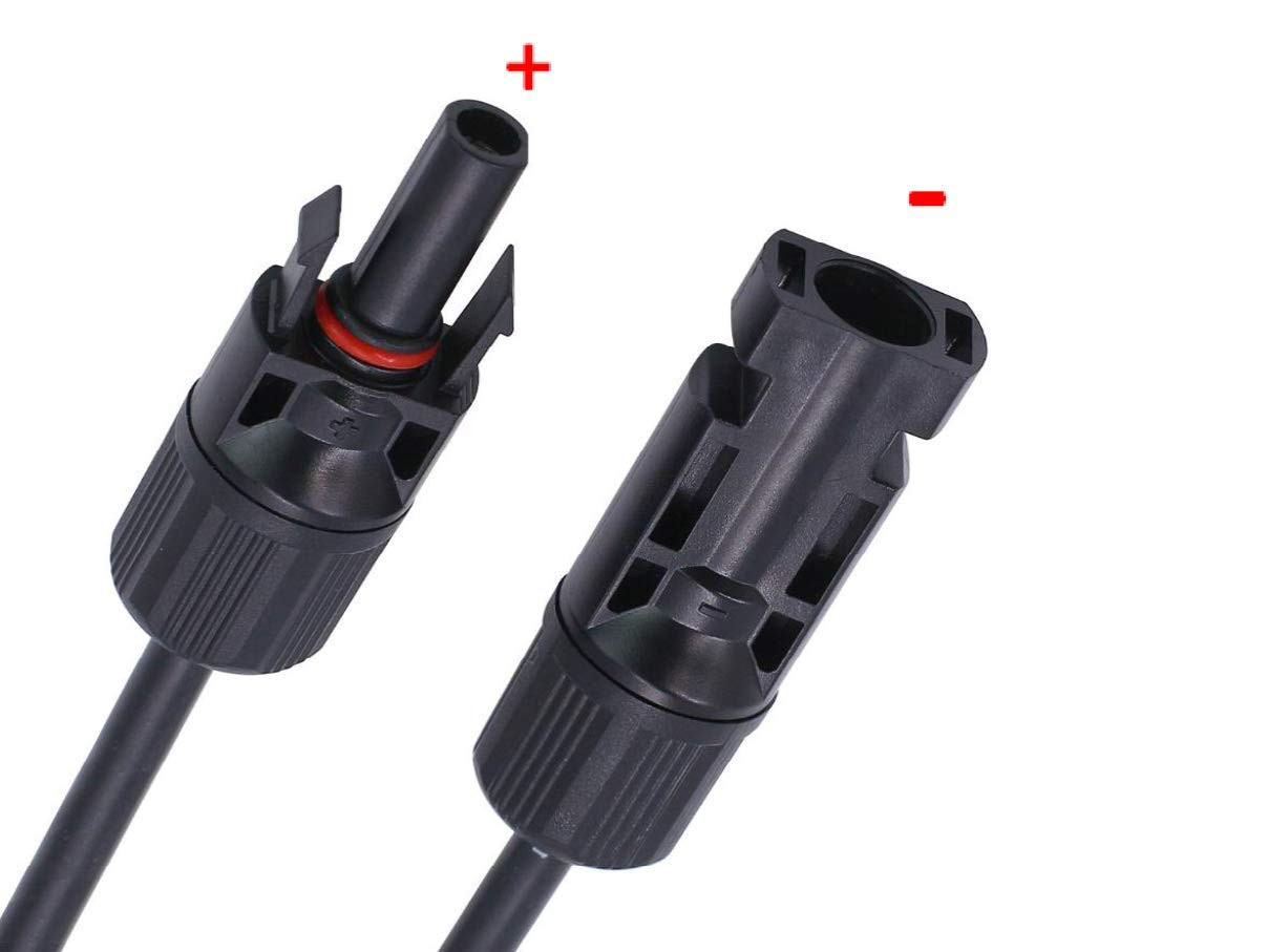 Solar Panel Connectors 10AWG Compatible with MC-4 Solar Connecter to SAE Adapter