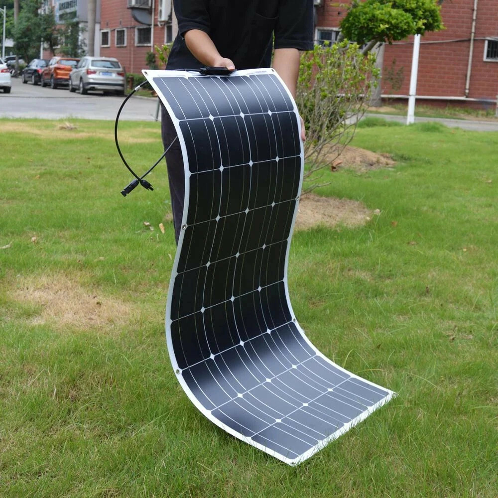 DOKIO 18V 100W Flexible Solar Panel Electricity Car/Boat/Home Battery 12V…