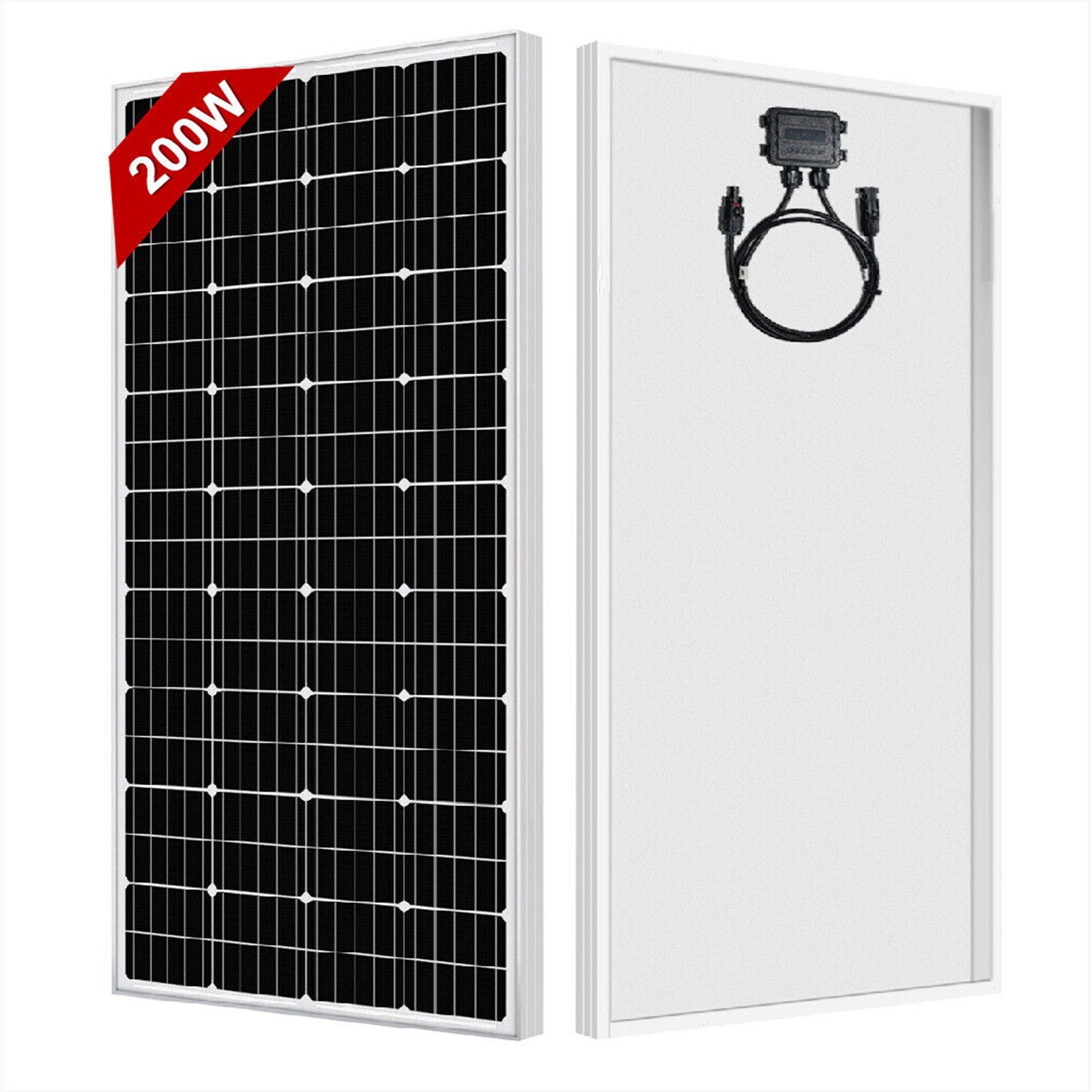 200W 12V Solar Panel High Efficiency Moncrystalline Module RV Marine Home Roof