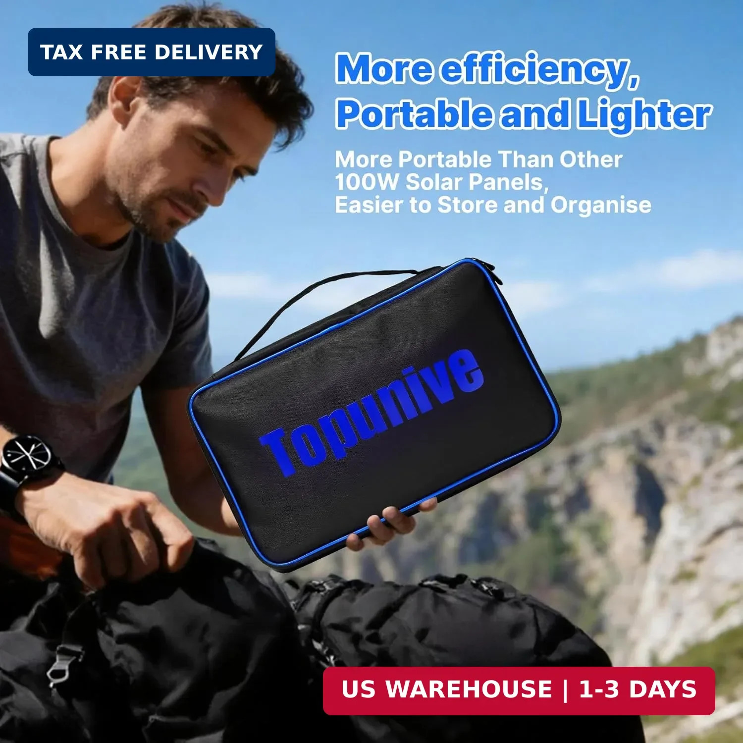 Foldable Solar Panel 100W for Portable Power Station Laptop, Portable Solar Char