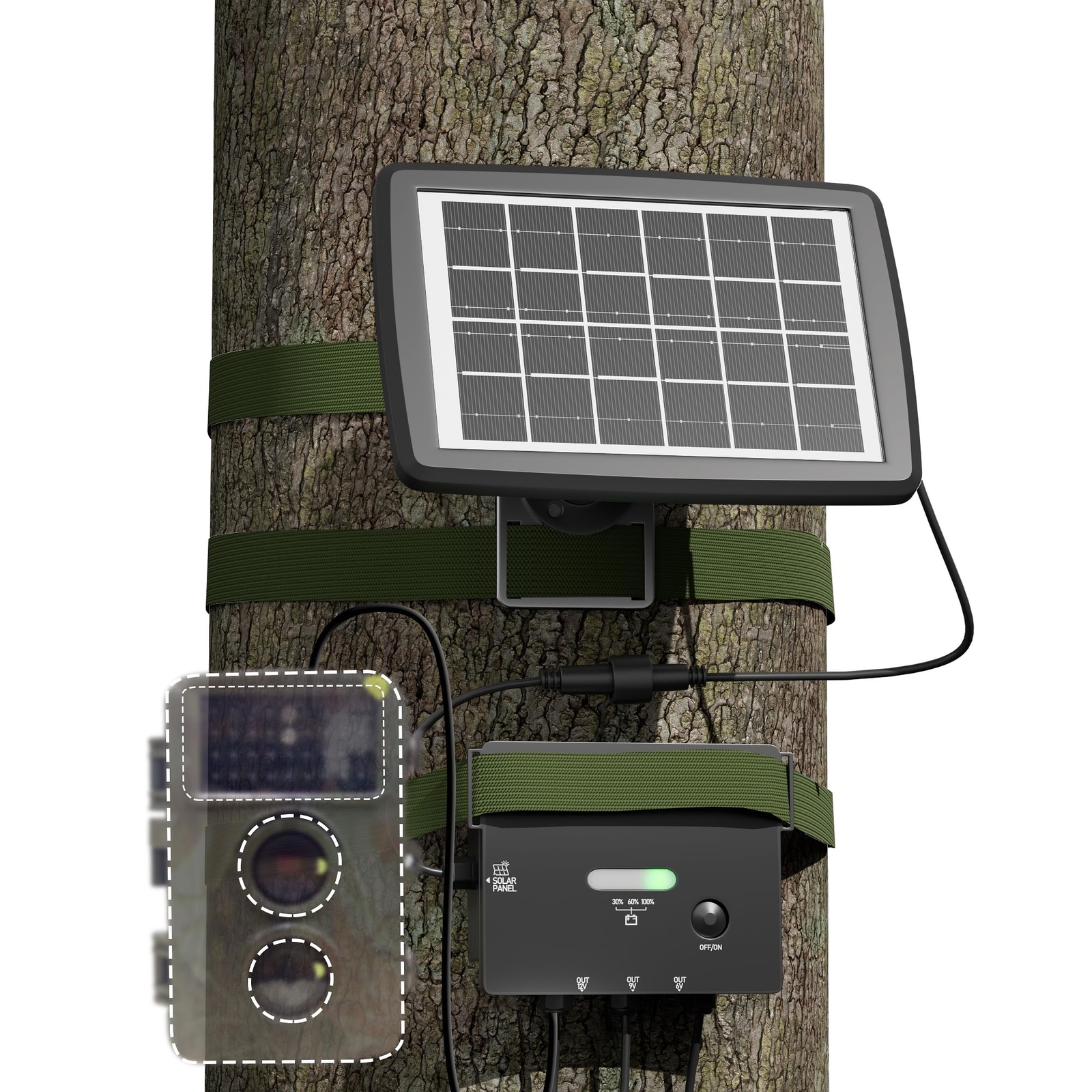 Solar Panel For Trail Camera Solar Battery Charger With Controller And Builtin 4