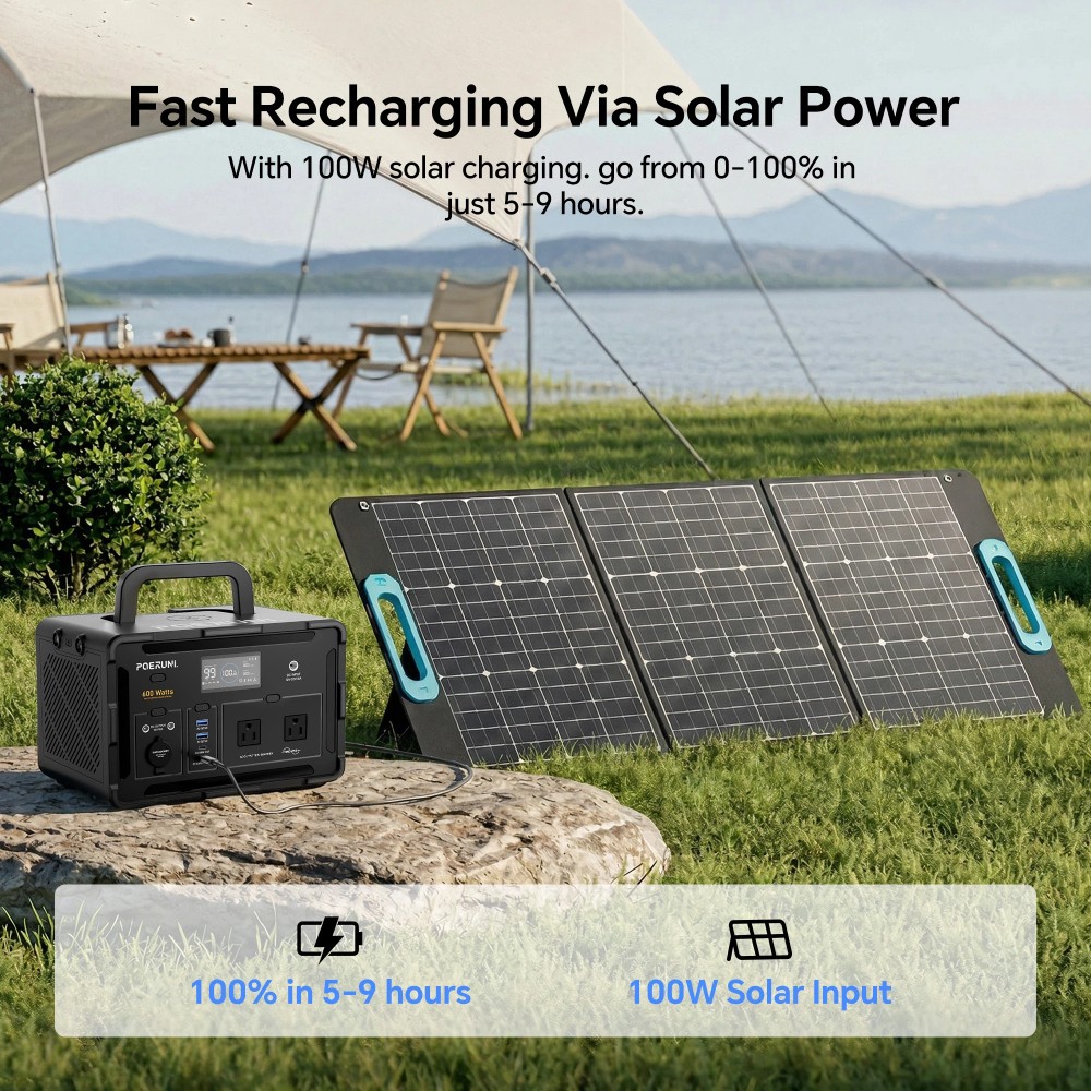 NEW 519Wh 600W Power Station Portable Solar Generator RV Backup Battery Camping