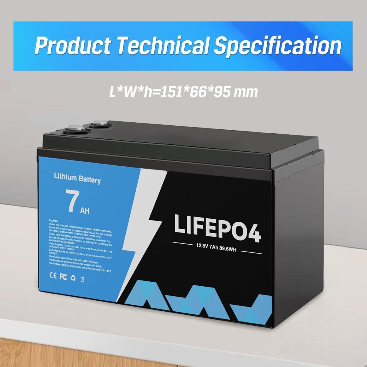 2-PACK 12V 7Ah 84Wh LiFePO4 Deep Cycle Battery Energy for RV, Solar, Marine,Home