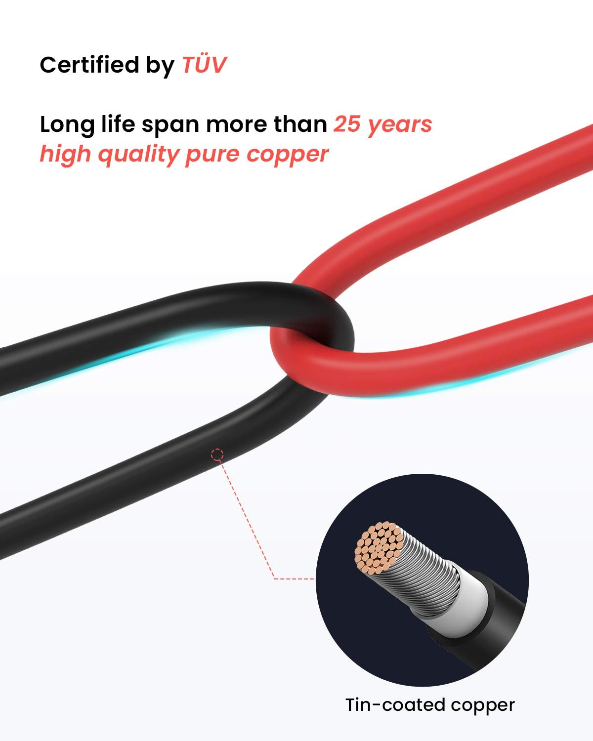 10 Feet 12AWG Solar Extension Cable with Female and Male Connector with Extra…