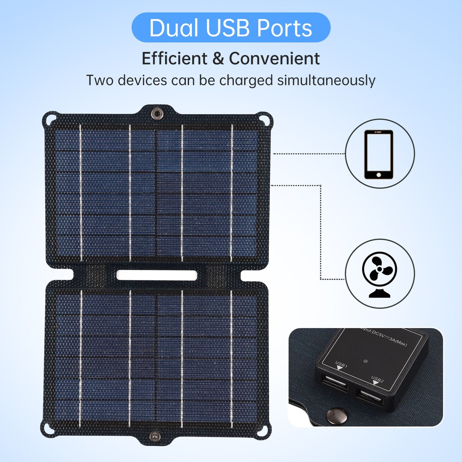 8W 5V Foldable Solar Panel Mini Solar Power Polycrystalline Silicone Solar ZNRQ