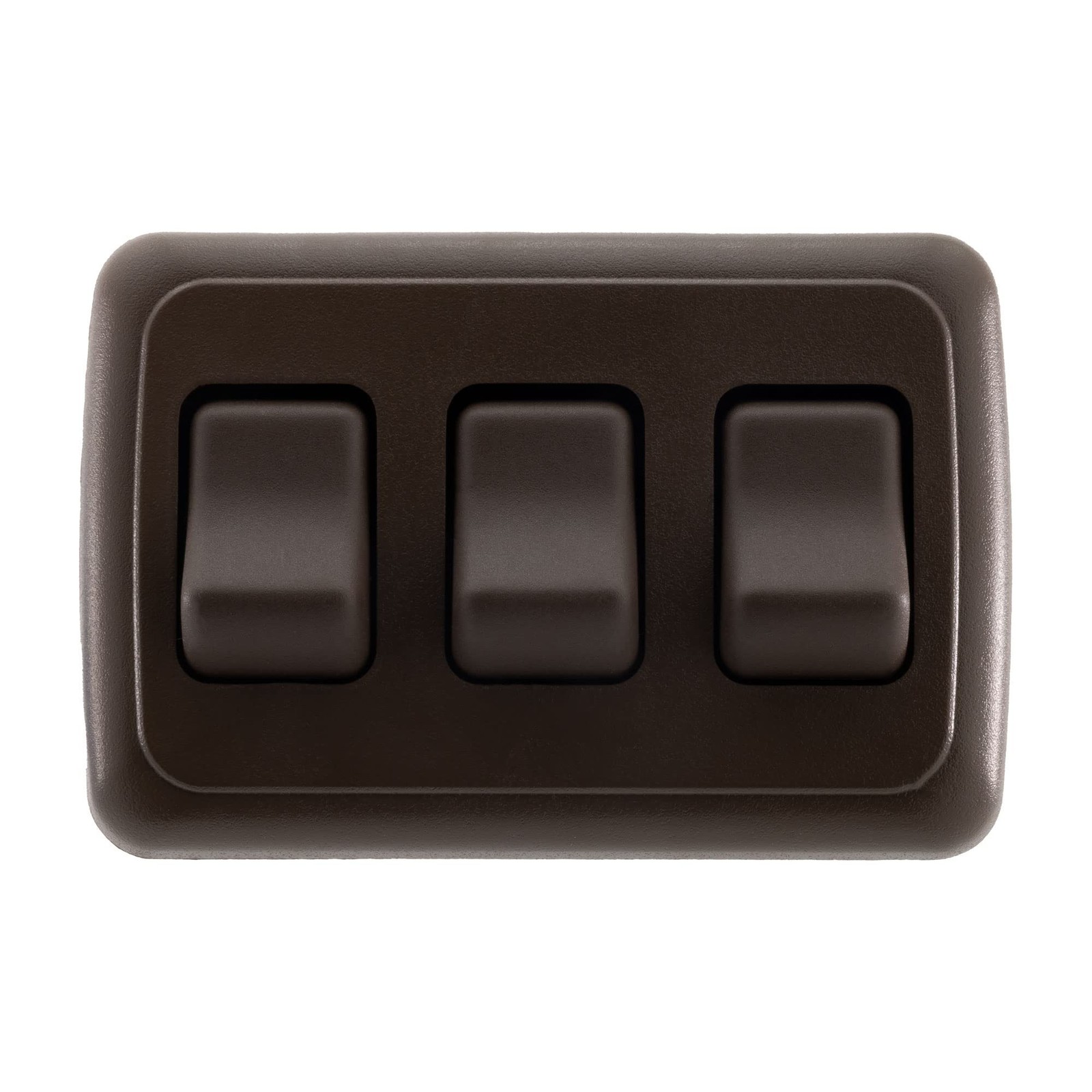 Triple SPST On-Off Switch with Bezel, 12-Volt, for RV, Trailer, Camper (Brown)