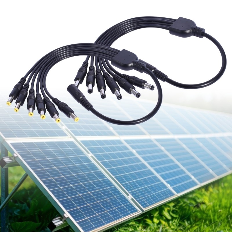 5.5×2.1mm 5.5×2.1mm Solar Panel Charging Cord Splitter for Outdoor Enthusiasts