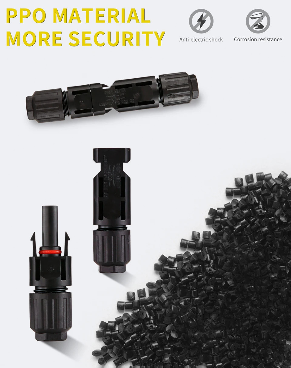 100Pairs PV Connectors 1000V 30A IP67 Waterproof Panel Cable MC4 Type For Solar