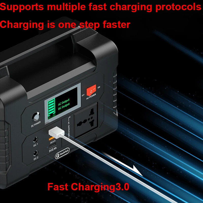 230V Portable Power Station 151Wh Backup Battery 200W Pure Sine Wave AC Solar